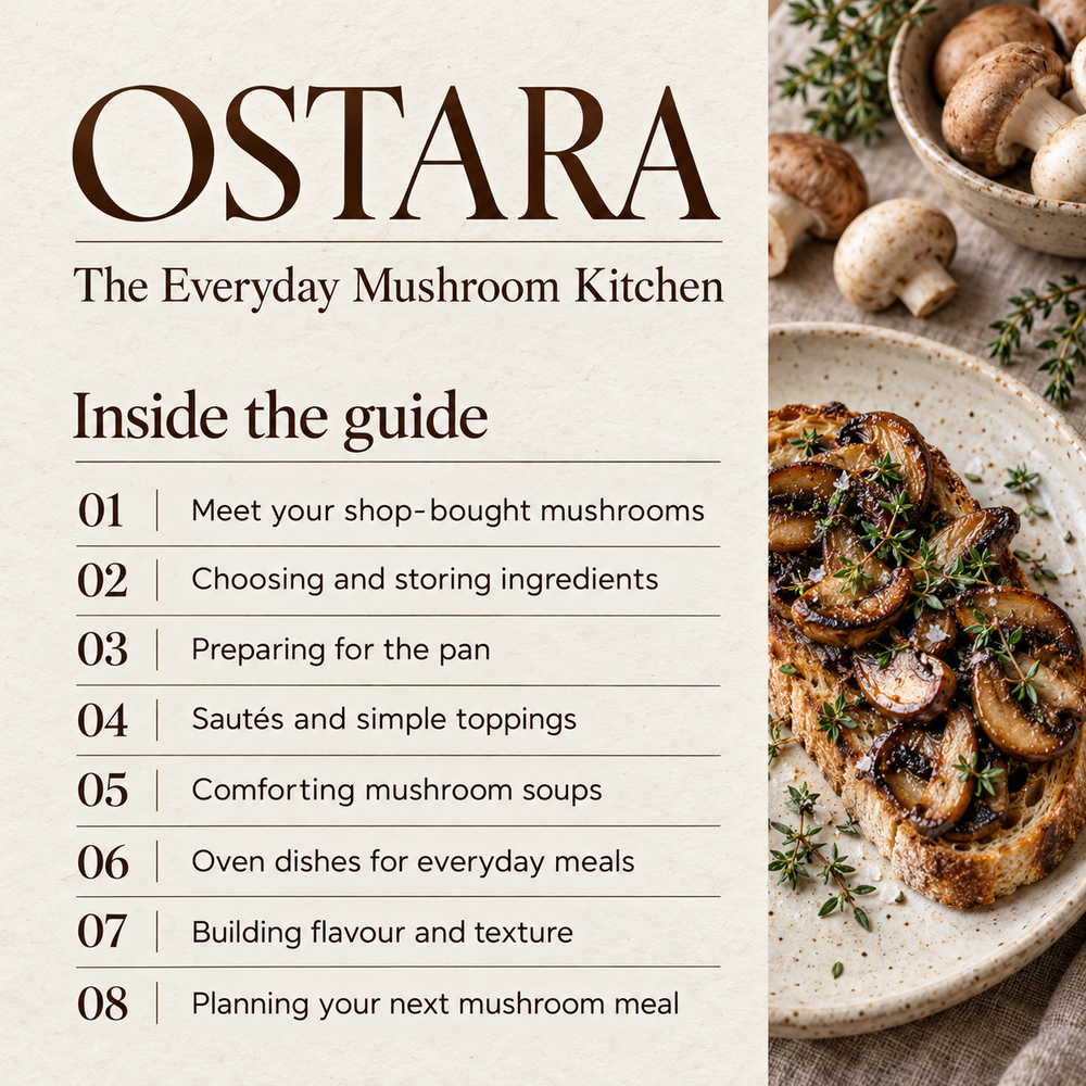 The Everyday Mushroom Kitchen — chapter list.
