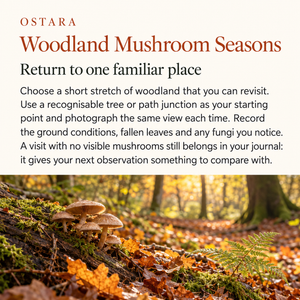 Show the sample passage of Woodland Mushroom Seasons.